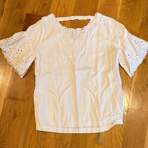 LOFT White Eyelet Blouse